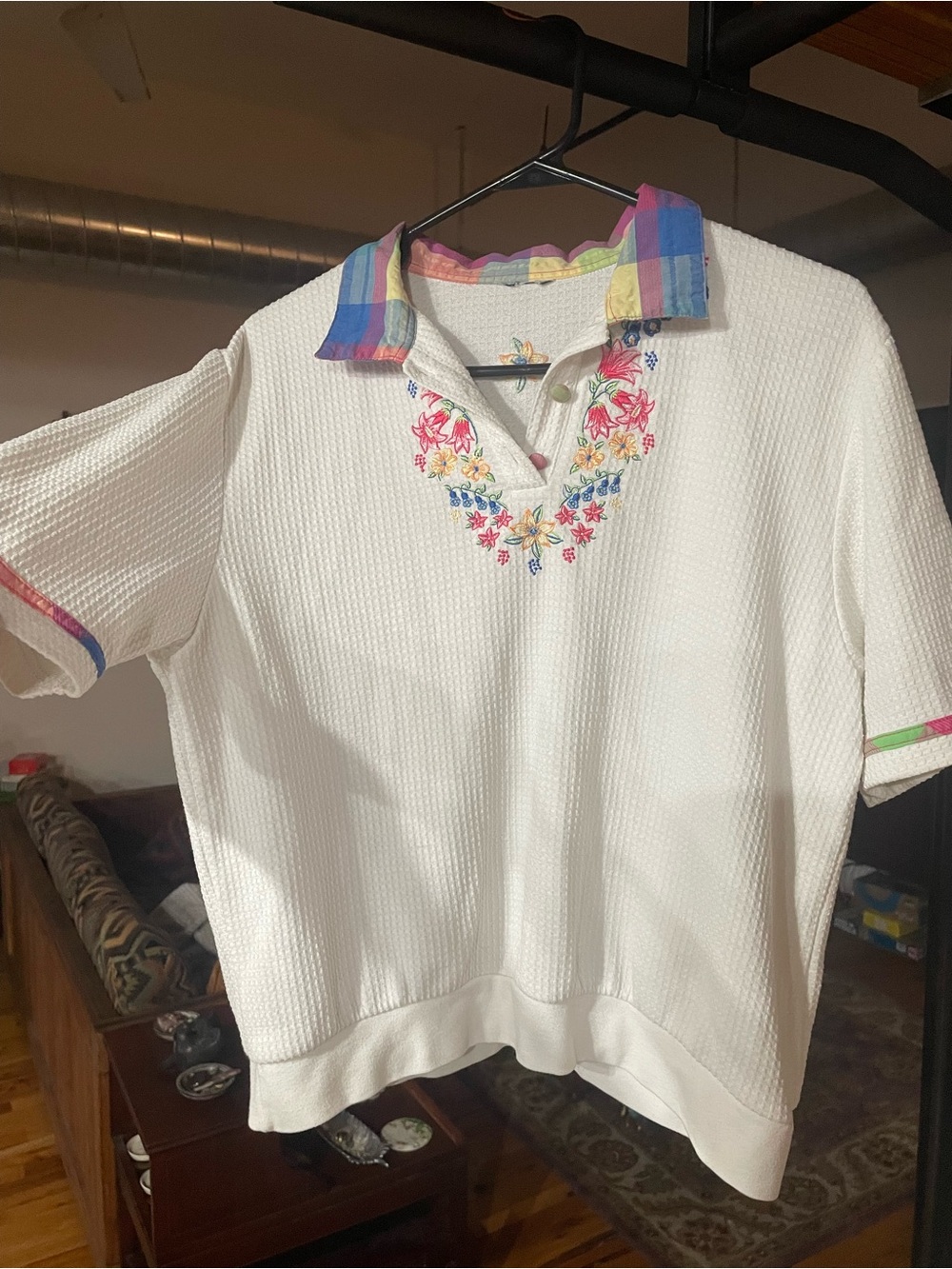 Vintage Embroidered Granny Polo
